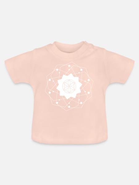 Heilige Symbole Mandala - Baby Bio-T-Shirt mit Rundhals - Kristallrosa
