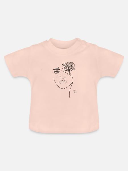Blühendes Gesicht - Baby Bio-T-Shirt mit Rundhals - Kristallrosa