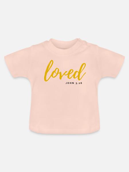 loved - Baby Bio-T-Shirt mit Rundhals - Kristallrosa