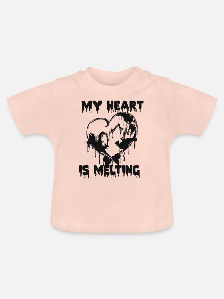 Herz. Umwelt. Klimaschutz. - Baby Bio-T-Shirt mit Rundhals - Kristallrosa