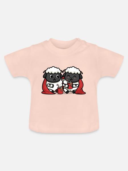 Kuschelige Schafe - Baby Bio-T-Shirt mit Rundhals - Kristallrosa