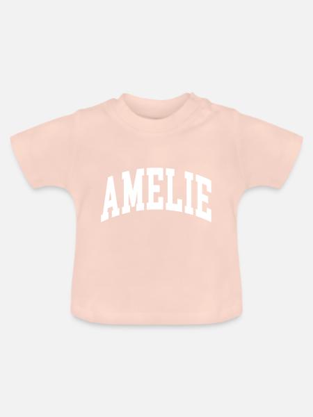 Amelie - Baby Bio-T-Shirt mit Rundhals - Kristallrosa