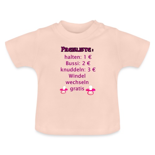 Spruch: Preisliste für Babies - Baby Bio-T-Shirt mit Rundhals