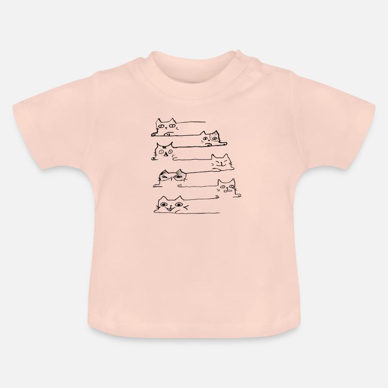 chats - T-shirt bio col rond Bébé - rose cristal