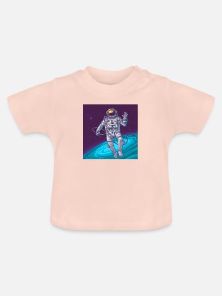 Astronaut - Baby Bio-T-Shirt mit Rundhals - Kristallrosa