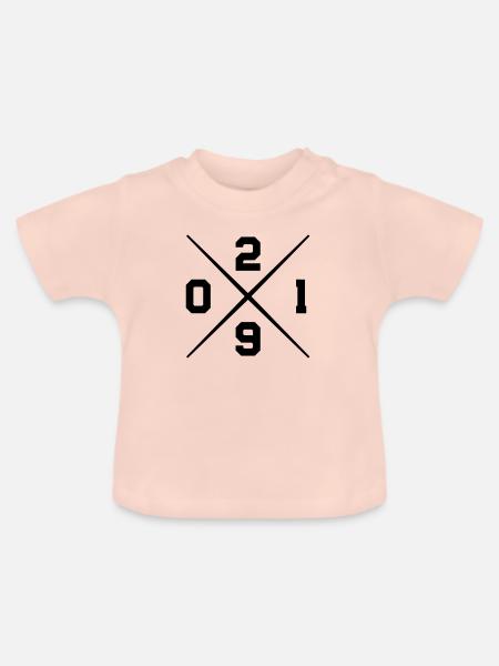 2019 design - Baby Bio-T-Shirt mit Rundhals - Kristallrosa