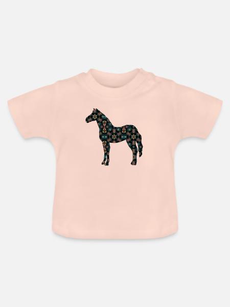 Pferd - Baby Bio-T-Shirt mit Rundhals - Kristallrosa