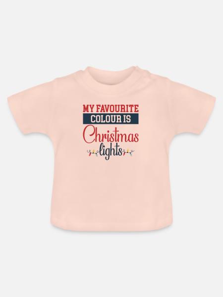Weihnachtsdesign mit Lichtern - Baby Bio-T-Shirt mit Rundhals - Kristallrosa