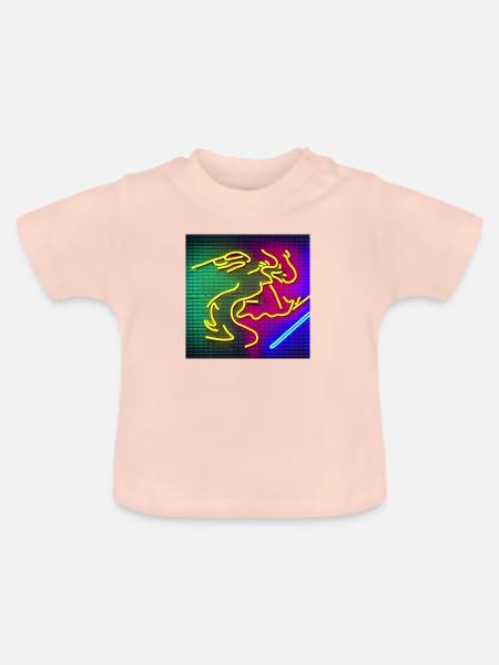 Drache jing - Baby Bio-T-Shirt mit Rundhals - Kristallrosa