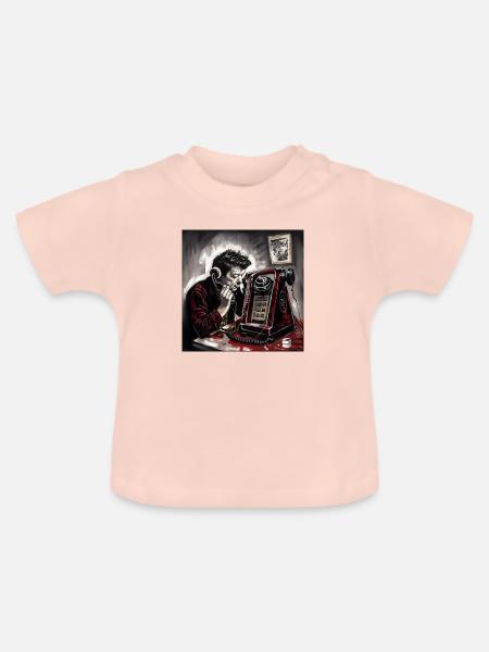 Telefonieren mit Style - Baby Bio-T-Shirt mit Rundhals - Kristallrosa