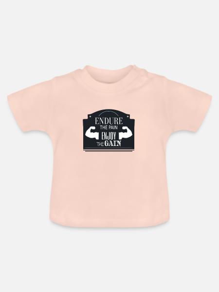 gym lover - Baby Bio-T-Shirt mit Rundhals - Kristallrosa