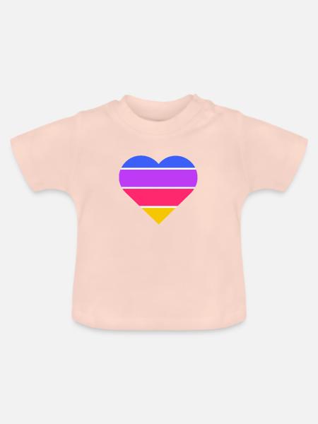 Hör auf mein Herz - Baby Bio-T-Shirt mit Rundhals - Kristallrosa