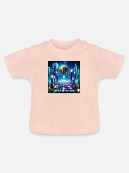 Bitcoin Kryptowährung - Baby Bio-T-Shirt mit Rundhals - Kristallrosa