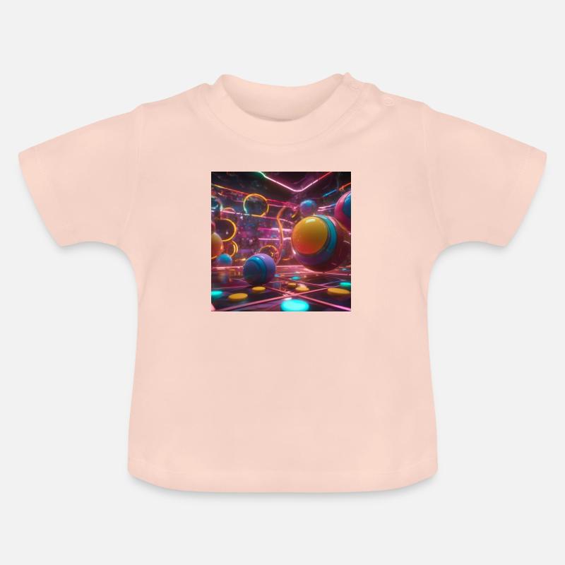 Boules de néon - T-shirt bio col rond Bébé - rose cristal