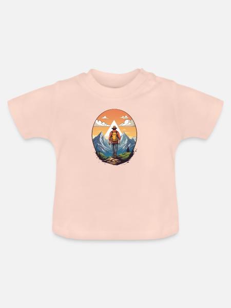 Wandern Berge - Baby Bio-T-Shirt mit Rundhals - Kristallrosa