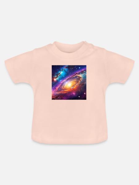 Glühwürmchen-Galaxie - Baby Bio-T-Shirt mit Rundhals - Kristallrosa