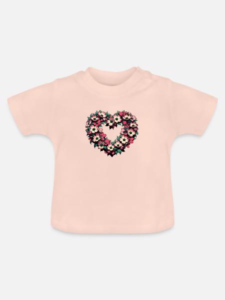 Kirschblüte - Baby Bio-T-Shirt mit Rundhals - Kristallrosa