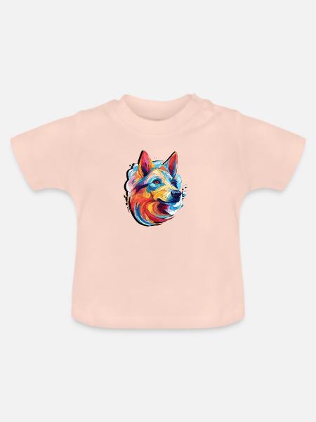 Australian Shepherd Hundedesign - Baby Bio-T-Shirt mit Rundhals - Kristallrosa