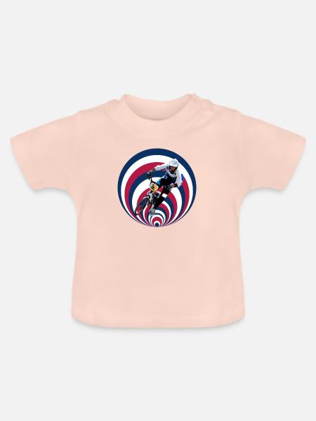 BMX Rennen - Baby Bio-T-Shirt mit Rundhals - Kristallrosa