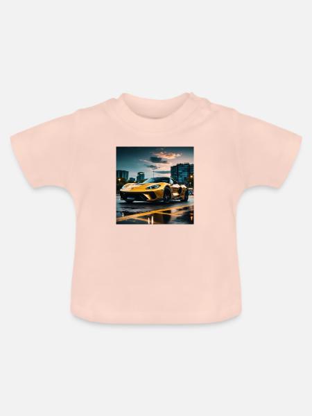 Supercar - Baby Bio-T-Shirt mit Rundhals - Kristallrosa