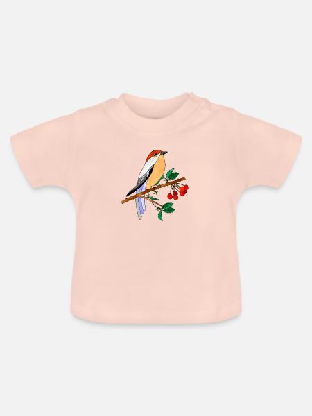 Bunter Vogel - Baby Bio-T-Shirt mit Rundhals - Kristallrosa