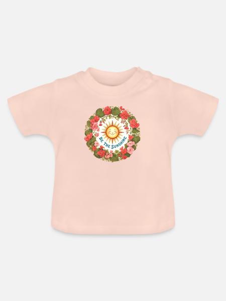 Sei der Sonnenschein - Baby Bio-T-Shirt mit Rundhals - Kristallrosa