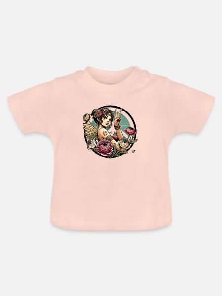 Hippie-Fee - Baby Bio-T-Shirt mit Rundhals - Kristallrosa