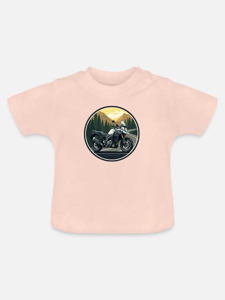 Motorrad-Abenteuer - Baby Bio-T-Shirt mit Rundhals - Kristallrosa