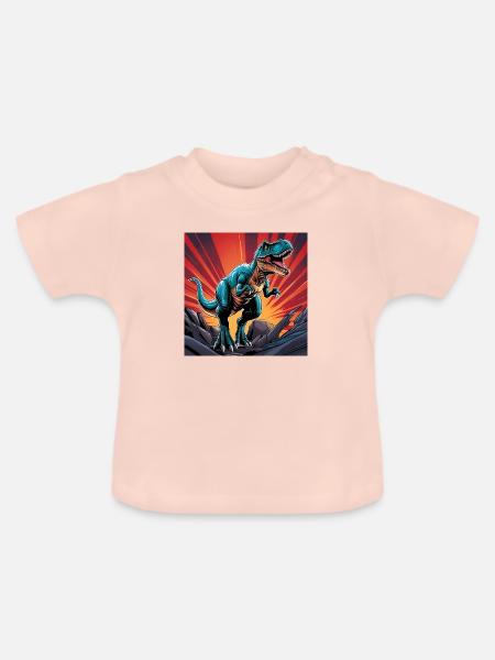 Dinosaurier - Baby Bio-T-Shirt mit Rundhals - Kristallrosa