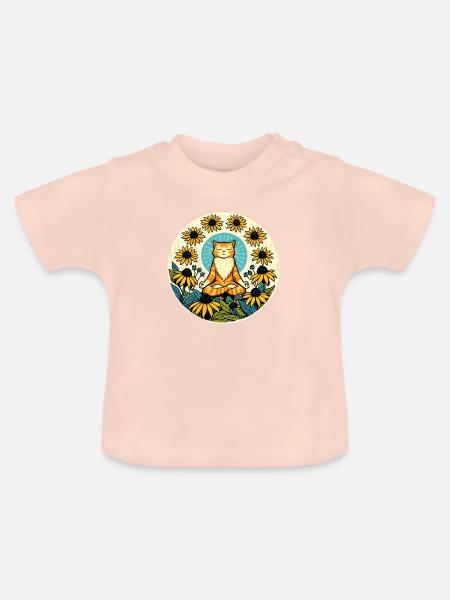 Zen-Modus Kätzchen Katze - Baby Bio-T-Shirt mit Rundhals - Kristallrosa