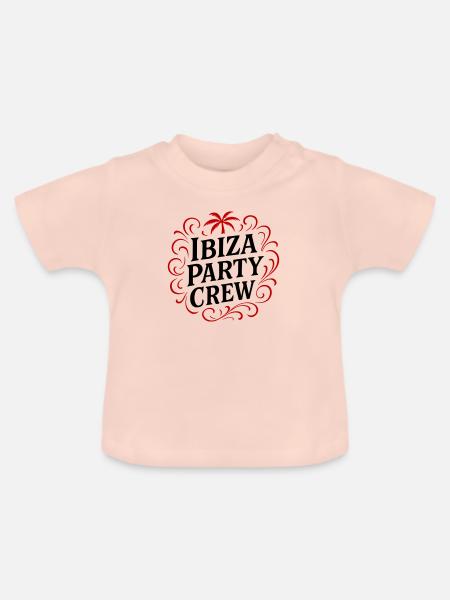 Ibiza Party Crew - Baby Bio-T-Shirt mit Rundhals - Kristallrosa
