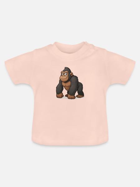 gorilla comic - Baby Bio-T-Shirt mit Rundhals - Kristallrosa