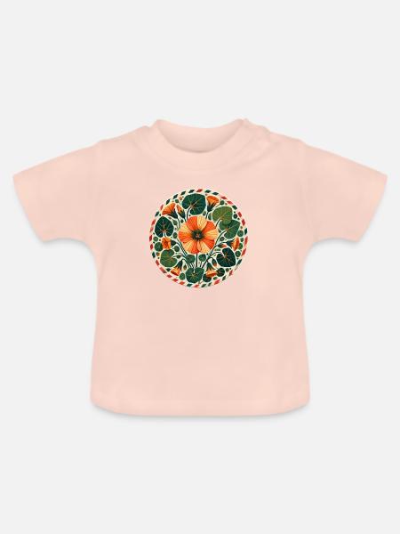 Hibiskus - Baby Bio-T-Shirt mit Rundhals - Kristallrosa