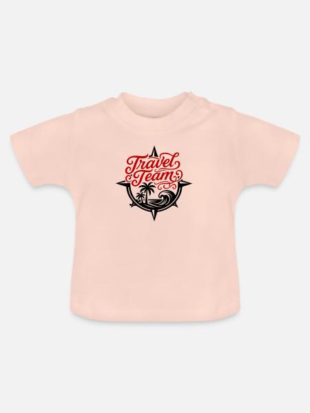 Travel Team Kompass - Baby Bio-T-Shirt mit Rundhals - Kristallrosa