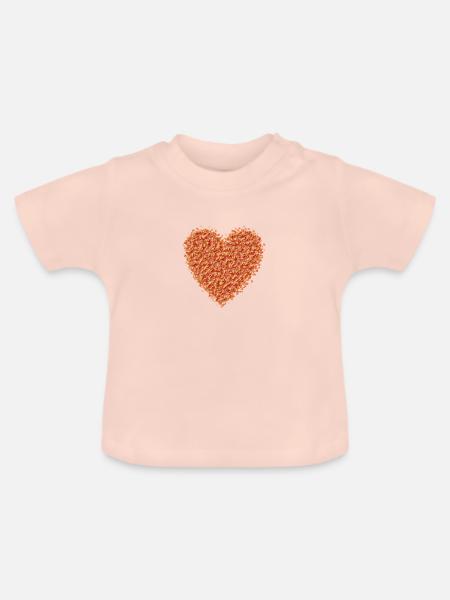 Gold - Herz - Baby Bio-T-Shirt mit Rundhals - Kristallrosa