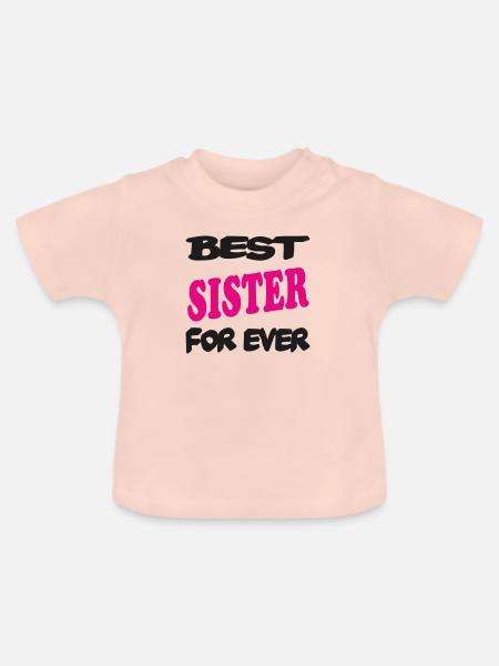 Beste SISTER für immer - Baby Bio-T-Shirt mit Rundhals - Kristallrosa
