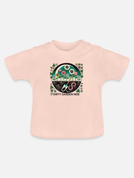 Schmutziger Garten - Baby Bio-T-Shirt mit Rundhals - Kristallrosa