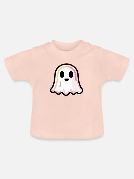 Geist Halloween Witzig Süß - Baby Bio-T-Shirt mit Rundhals - Kristallrosa