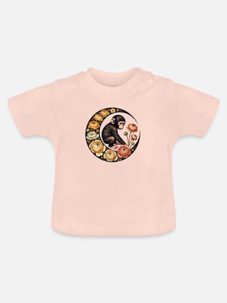 Schimpanse - Baby Bio-T-Shirt mit Rundhals - Kristallrosa