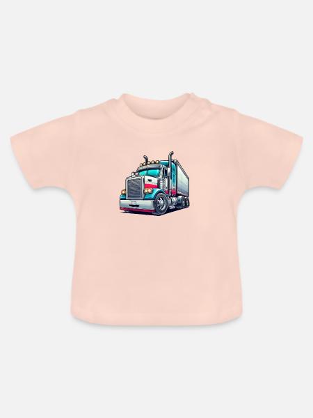 Lastwagen - Baby Bio-T-Shirt mit Rundhals - Kristallrosa