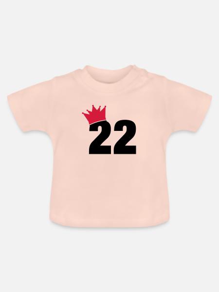 22_krone_f2 - Baby Bio-T-Shirt mit Rundhals - Kristallrosa