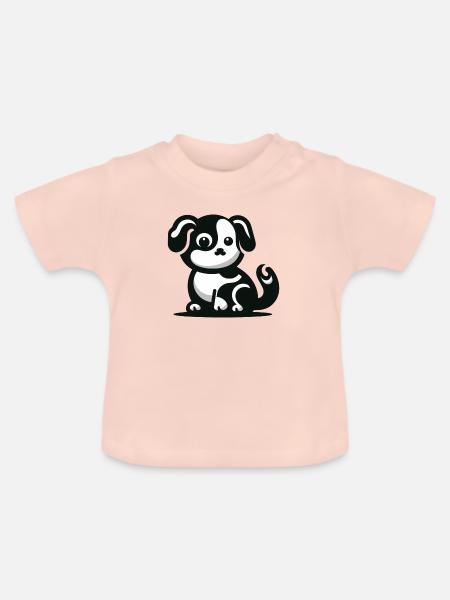 Niedlicher Hund - Baby Bio-T-Shirt mit Rundhals - Kristallrosa