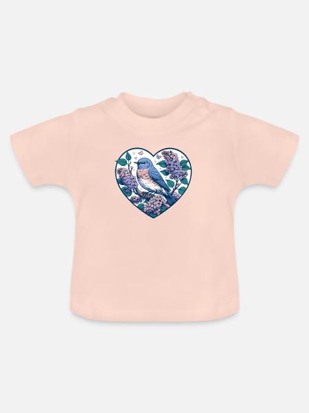 Östlicher Blauvogel - Baby Bio-T-Shirt mit Rundhals - Kristallrosa