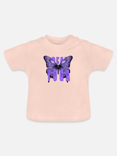 Traum-Yoga - Baby Bio-T-Shirt mit Rundhals - Kristallrosa