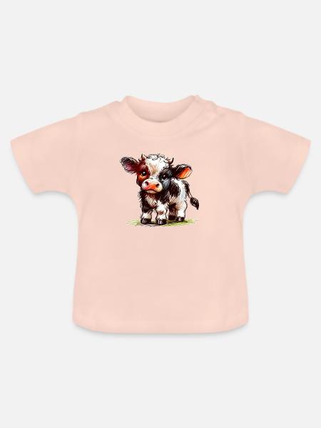 Kalb - Baby Bio-T-Shirt mit Rundhals - Kristallrosa