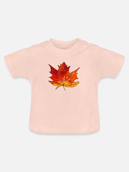 Ahornblatt Kunst - Baby Bio-T-Shirt mit Rundhals - Kristallrosa