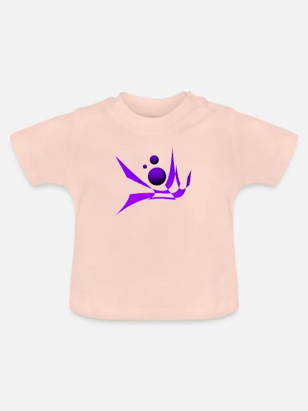Bicubic Waves - Baby Bio-T-Shirt mit Rundhals - Kristallrosa