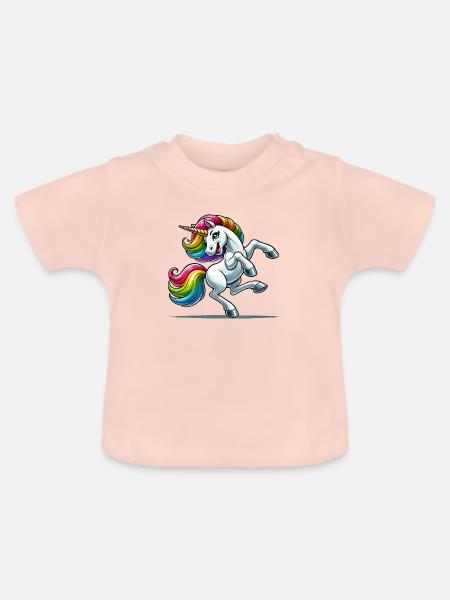 Unicorn - Baby Bio-T-Shirt mit Rundhals - Kristallrosa
