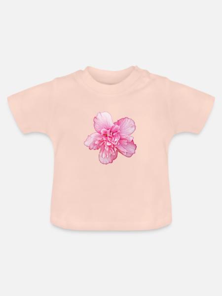 Päonie - Baby Bio-T-Shirt mit Rundhals - Kristallrosa