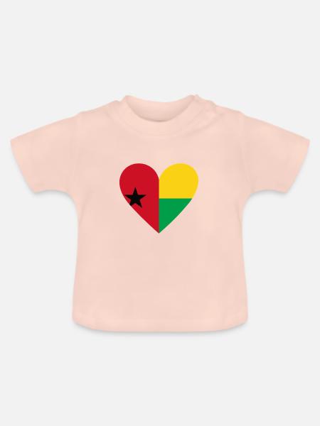 Guinea Bissau Heart - Baby Bio-T-Shirt mit Rundhals - Kristallrosa